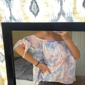 Tie dye off the shoulder top